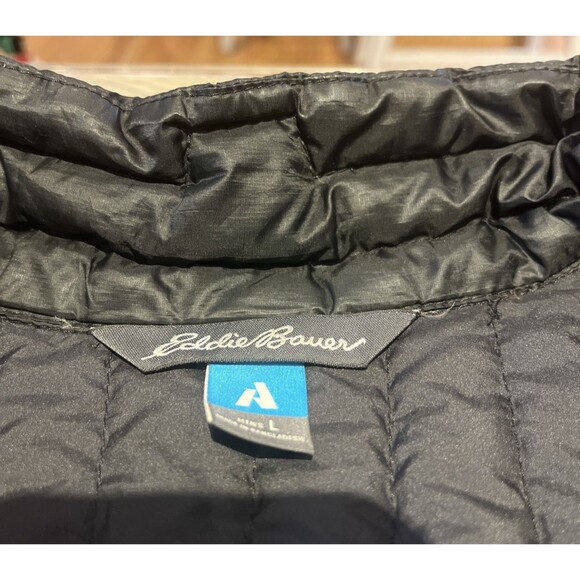 Eddie Bauer First Ascent Vest Mens Large Black 800 Down Fill Puffer Jacket READ - Picture 2 of 4